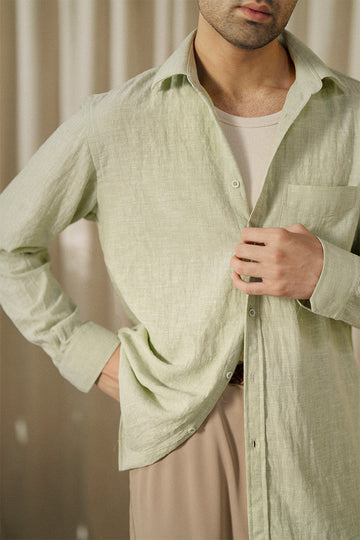 Mantis Green Linen Shirt